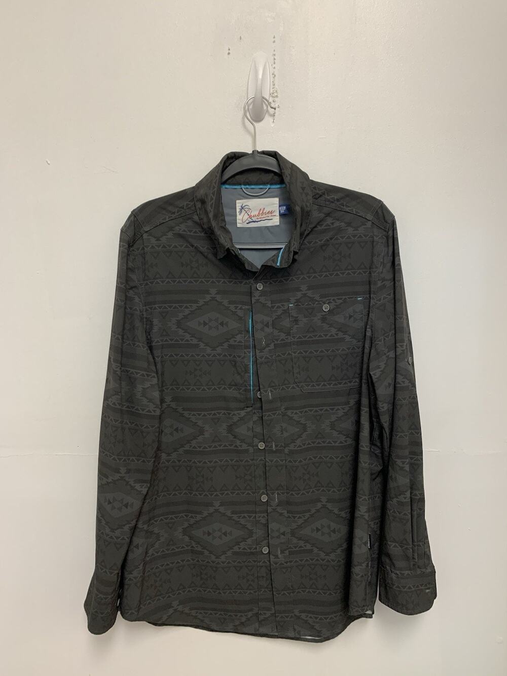Chubbies Mens Long Sleeve Geometric Aztec Pattern Button Up LS Shirt Medium